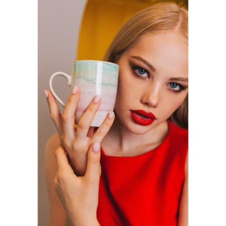 Ebru porcelain mug, 350 ml-5