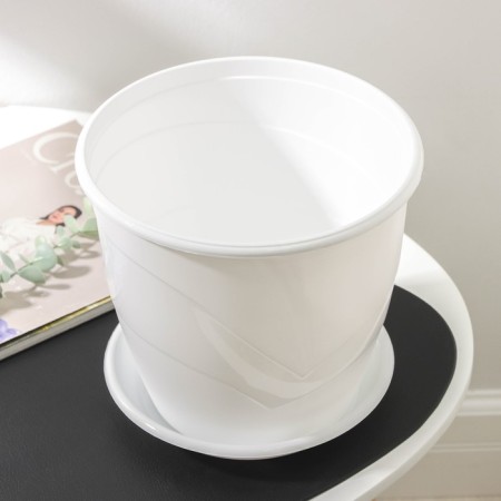 Pot for flowers with the Podon Venice, 5.5 l, d = 23 cm, white color-2