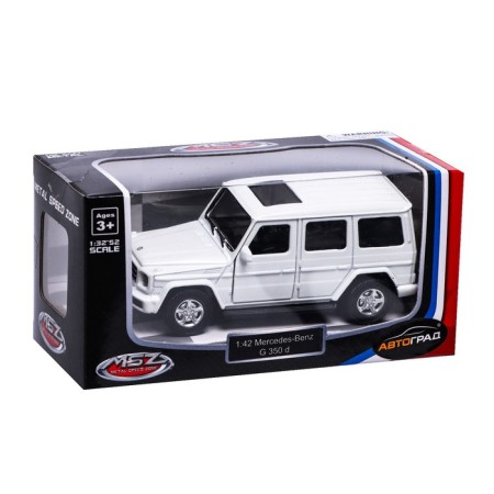 Metal Mercedes-Benz G350D, 1:42, inertia, doors open, white color-4