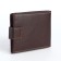 Men's purse on the button, a department for cards, coins, brown color