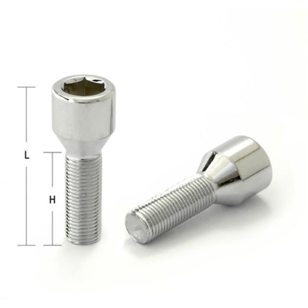 Bolt 12 x 1.25 mm, length 53/28, under the hexagon, special. internal, chrome, set 20 pcs
