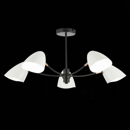 Ceiling EVOLUCE lamp. Sle103602-05. Satta. 5x40 watts, E14, 77x77x36.5 cm, black color, gold-1