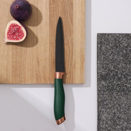 Knife Kitchen shade "Esiralda", universal, blade 12.5 cm, green color-1