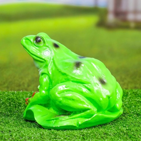 Garden figure "Frog with lotus" Malaya 18x18cm-3