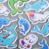 Plastic sticker "dinosaurs/seal" convex with gold stroke mix 28x11 cm