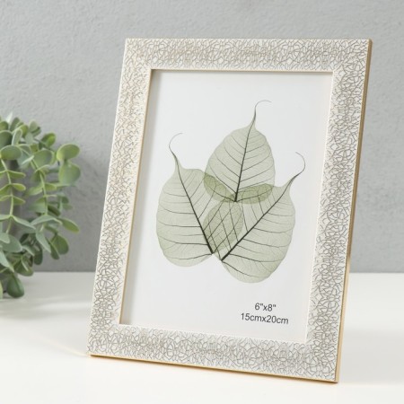 Photo frame plastic 15x20 cm "Krakelyur. Gold on white" 18x23.8 cm-1