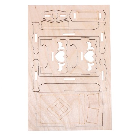Wooden furniture for dolls "bed with a bench"-7