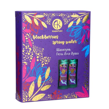 Gift set Feminine "Rodnik water and blackberry": shampoo, 250ml + shower gel, 250 ml-1