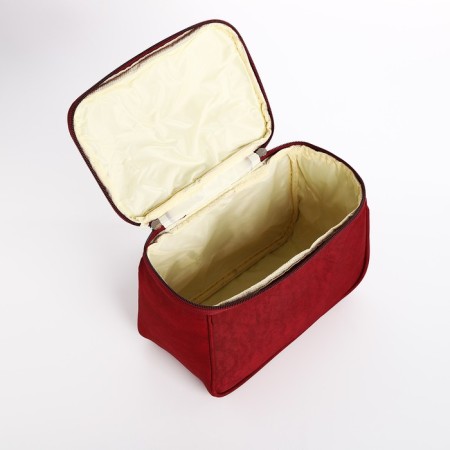 Cosmetic bag with lightning, burgundy color-2
