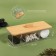 Bamboo organizer for storage, with a lid, 3 sections, 23.3 × 9.4 × 8.9 cm, the color is transparent/brown