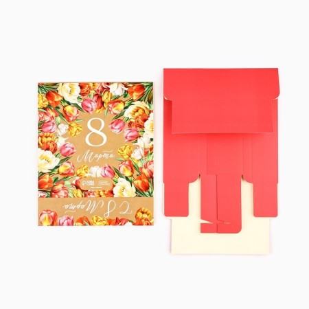 Box for 9 sweets with cells “March 8” 14.5 x 14.5 x 3.5 cm-5