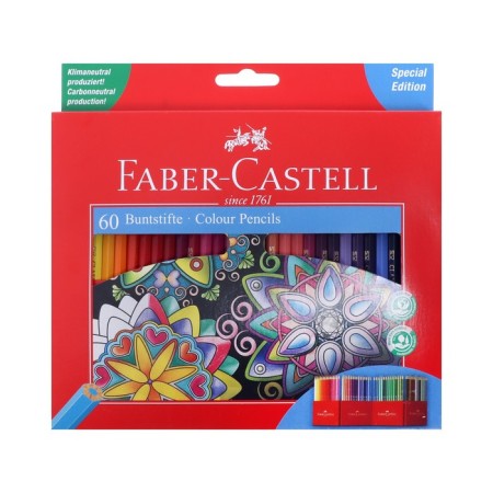 Pencils 60 Faber-Castell flowers “Castle” hexagonal case, gift box-1