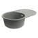 Sin for a kitchen made of stone Zein 110/Q8, 730 x 450 mm, oval, overflow, dark gray color