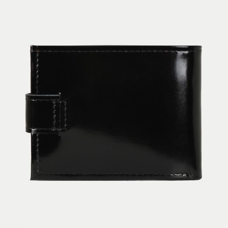 Male purse on a button, for bills, for cards, for coins, black color-1