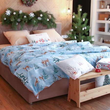 Bed linen "Ethel" duet Winter magic 143*215 cm - 2 pcs, 240*220 cm, 70*70 cm - 2 pcs-1