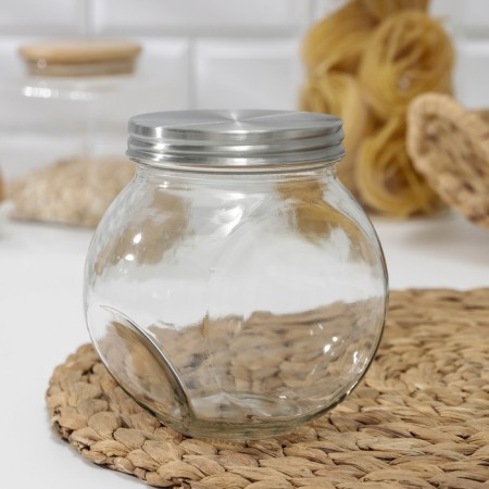 Glass Bank for bulk products "metallic", 700 ml, 8 × 11.5 × 12 cm