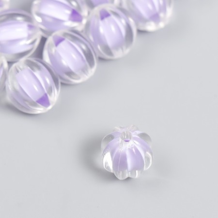 Plastic beads "Ball ribbed - internal color Lilac" set of 20 g 1.2x1.1 cm-1