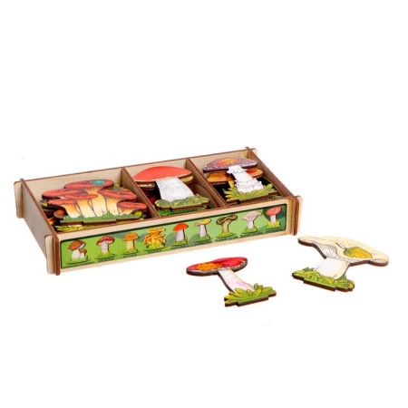 Set "Mushrooms on a stand" in a wooden box, 36 details-1