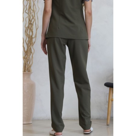 Female suit, size 42, green color-3
