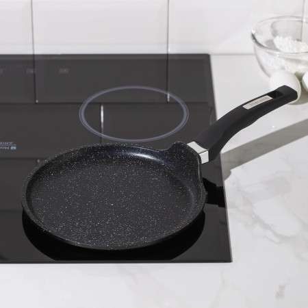 Pancake pan “Granite Black”, D = 22 cm, plastic handle, anti -stick coating, black color-5