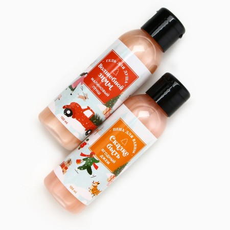 Gift set of cosmetics "Winter Winter!", Show Gel 100 ml and a 100 ml bath, pure happiness-3