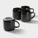 Keramic tea lift set, 6 items: kettle 1 l, 4 circles 250 ml, tray 33 × 20 cm, black color black