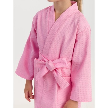 Waffle children's robe "kimono", size 40, pink color-2