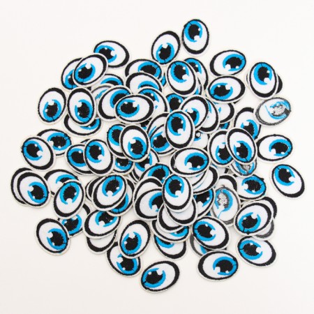 A set of Thermonacles "Eyes": right and left, 2.7 × 2 cm, oval, blue color, 100 pcs.-1