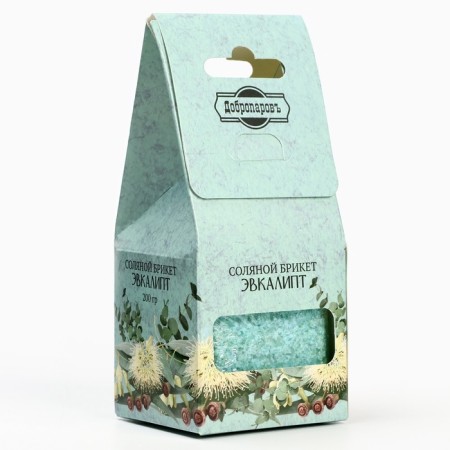 Salt briquette Cube "Eucalypt" 200 g "Dobroparov"-11