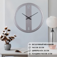 Watching interior, made of metal loft, D-32 cm, silent, gray