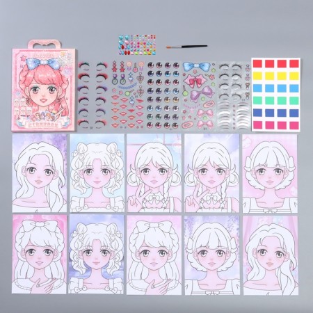Stickers for creativity "The most beautiful" pink set of 17 sheets 21x16 cm-1