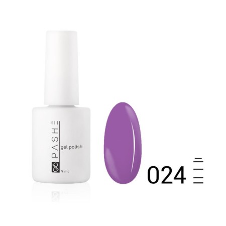 Color gel polish Pashe, No. 024 Lilac sunset, 9 ml