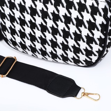 Bag Women's Cross-Bodi with a zipper, black/white color-5