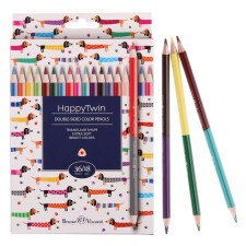 Caucal pencils 36 flowers 18 pieces Twincolor Happy, mix