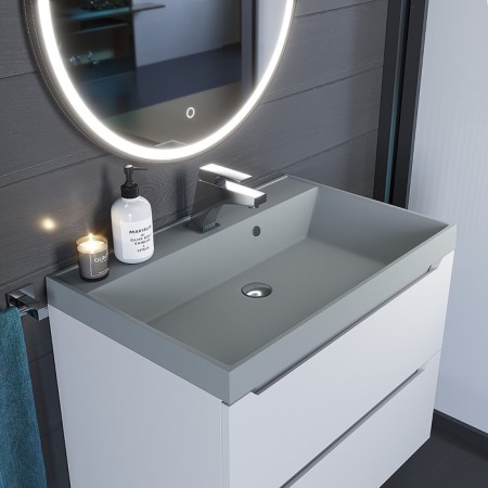 Sink uperwood Classic quartz 70 cm, quartz, gray matte, platinum
