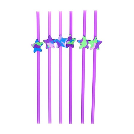 Star cocktail tube, in a set of 6 pieces, color mix