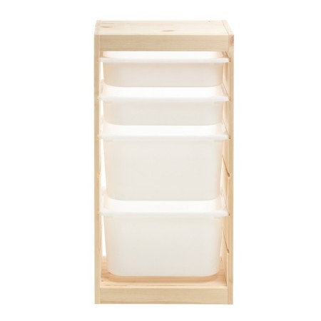 Trofast-2 rack, with containers, vertical, pine array-3