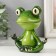 Souvenir Polystone Lak "Frog -Yog" Head on the spring 12x12.5x7.5 cm