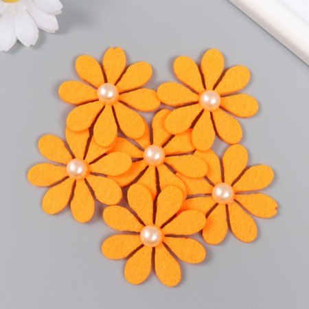 Foamir's blank "Flower" orange, felt, 4.5 cm x 4.5 cm (set 6 pcs)-2