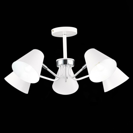 Ceiling EVOLUCE lamp. Sle106702-05. Lere. 5x60 watts, E27, 63x63x28 cm, white color, chrome-2