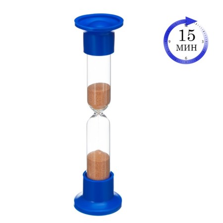 Sanding clock desktop for 15 minutes, h- 17 cm, d - 4.4 cm, package package, mix