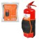 Firetrack case for fire extinguisher OP-1-OP-5, automobile, polyester, black/orange