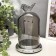 Glass Glass for 1 candle "Sobe with a bird" silver haze 21.5x12.5x12.5 cm