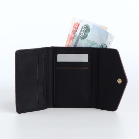 Women's wallet on the button, gray color-3