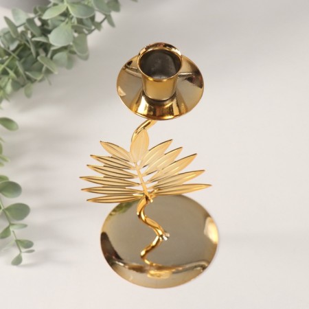 Summary Metal for 1 candle "Fern sheet" D-2 cm 9x9x21 cm-4