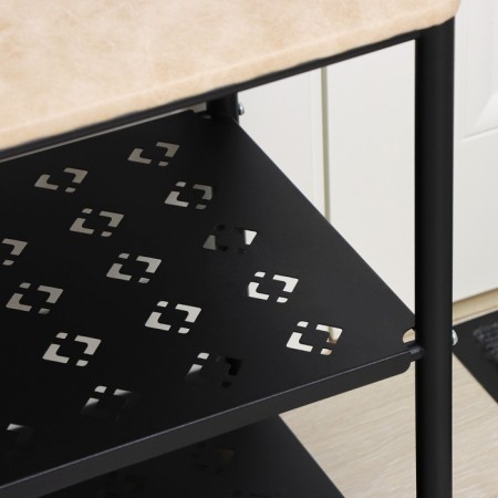 Print Bange for shoes, 3 shelves, black color-3
