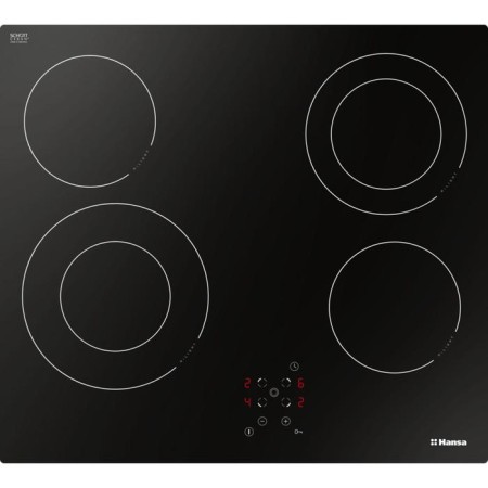 Hob Hansa BHC66506, electric, 4 burners, sensor, black