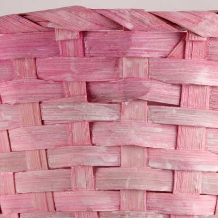 Wicker basket, d20x10xh33cm, pink, bamboo-3