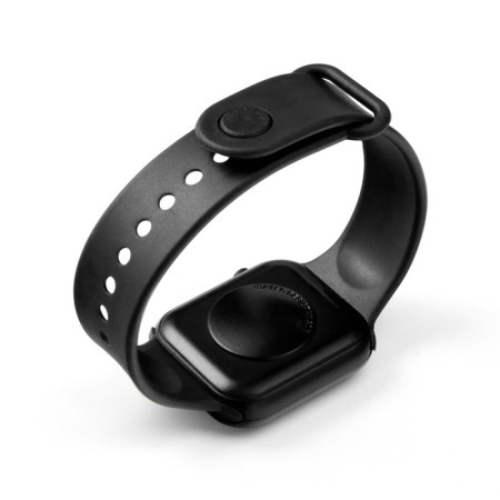Electronic watch watches, D-3.7 cm, calendar, silicone strap, black-2