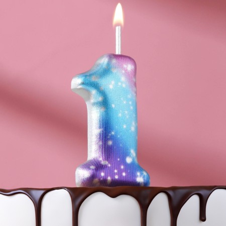 Candle for the cake number "1", space, 5.5 cm, 16 minutes